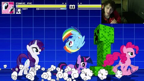 My Little Pony Characters (Twilight Sparkle, Rainbow Dash, And Rarity) VS The Creeper In A Battle