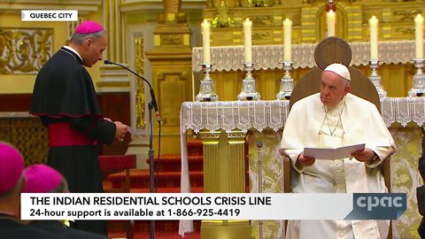 Pope Francis visits Cathedral-Basilica of Notre-Dame de Québec (with English interpretation)