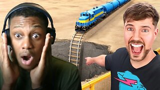 Train Vs Giant Pit (By Mr.Beast) REACTION