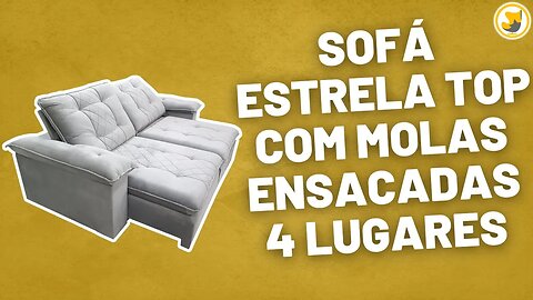 Sofá Estrela Top com Molas Ensacadas 4 Lugares Retrátil e Reclinável 250cm Tecido Veludo Teixeira