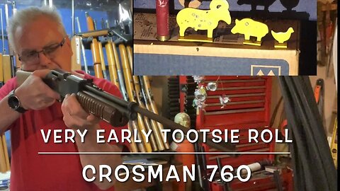 Review and plinking with my very early tootsie roll Crosman 760 177 pellet rifle too cool!