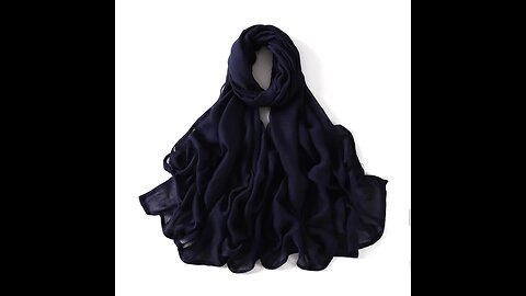 Women Big Size Plain Solid Cotton Rayon Hijab Scarf Lady High Quality Wraps and Shawls Musulman