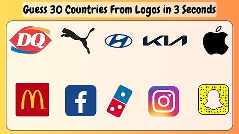 Guess 30 Logos in 3 Seconds | Learn The Country of Origin of The Logos | Famous Logos Fun Quiz 2023