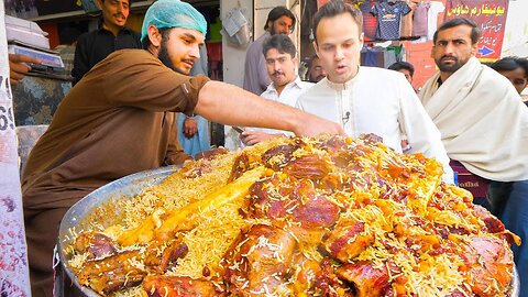 Street Food in Peshawar - GOLDEN PULAO Mountain + Charsi Tikka Kabab + Pakistani Street Food Tour!