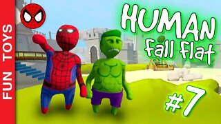 Human Fall Flat #7 - HULK e HOMEM-ARANHA, juntos passando fases deste jogo muito engraçado e IRADO!