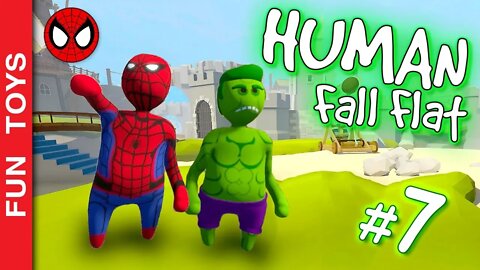 Human Fall Flat #7 - HULK e HOMEM-ARANHA, juntos passando fases deste jogo muito engraçado e IRADO!