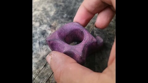 Testing a wooden archery thumb draw ring made from Purple Heart #woodworking