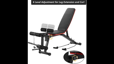 PASYOU Adjustable Weight Bench Press (9x4x3 Positions), Foldable Workout Bench, 700 Pounds Load...