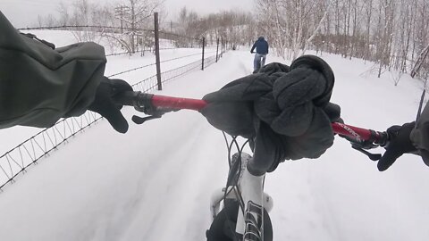 Fatbiking in the Ishpeming Snow Trails ( Framed Minnesota 2.2 )