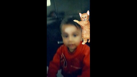 Cute baby boy making video in snapchat