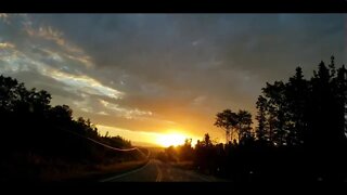 Sunrise in beautiful Canadian highway