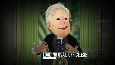 Joe Biden Eyes Deep Fake Meme Cartoon - Strange Eyes Video Conference.