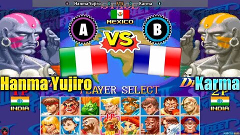 Super Street Fighter II X (Hanma Yujiro Vs. Karma) [Italy Vs. France]