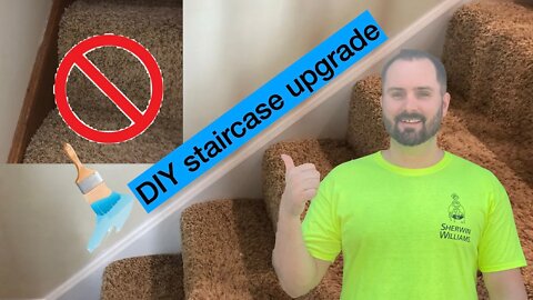 How to paint trim on your stairs (by carpeted treads)