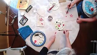 Karen and Grace Paint Color Flowers Lesson 3