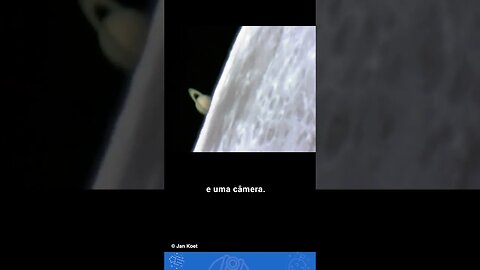 Saturno reaparecendo após ocultação lunar em registro de astrônomo amador