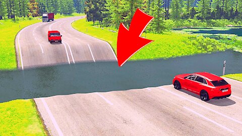 Cars vs Deep Water – BeamNG.Drive