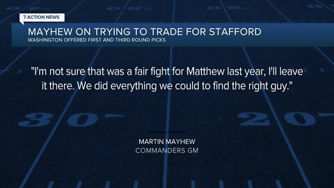 Former Lions GM Martin Mayhew wanted to get Matthew Stafford with him in Washington