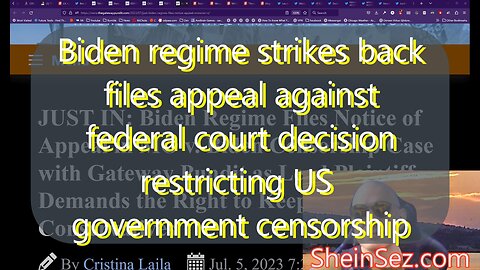 Biden regime strikes back: Appeals court decision restricting US government censorship-SheinSez 221
