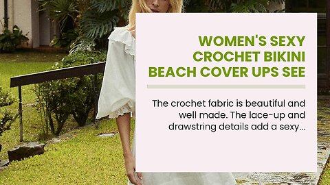 Women's Sexy Crochet Bikini Beach Cover Ups See Through Lace Up Drawstring Halter Swimsuit Cove...