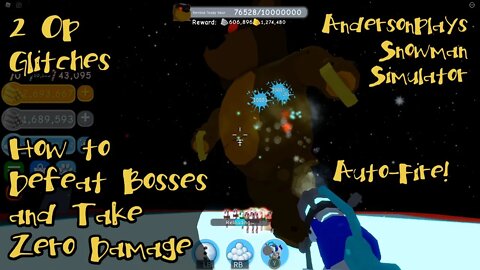 AndersonPlays Roblox Snowman Simulator - 2 OP Boss Fight Glitches - Take Zero Damage!