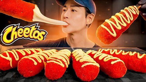 ASMR HOT CHEETOS MOZZARELLA CORNDOGS MUKBANG 먹방 COOKING &EATING SOUNDS Zach Choi ASM