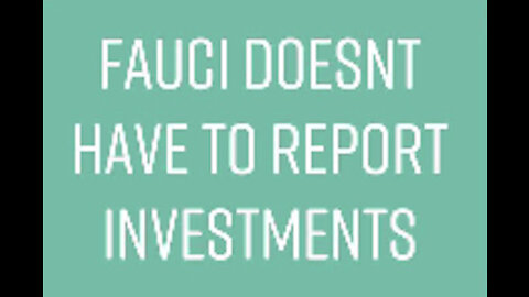 Rand Paul Reveals That Fauci Doesn’t Have To Report His Investments