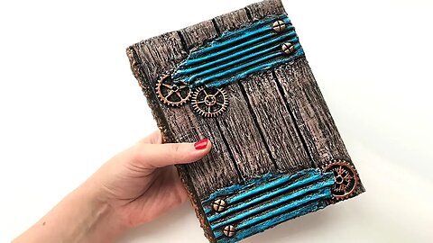 DIY cardboard notebook | wood imitation | STEAMPUNK