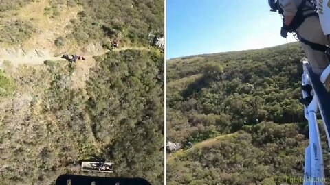 CHP hoist a hiker who suffering a medical emergency near the Miwok Trail in Marin County