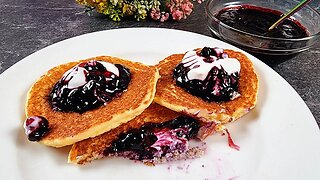 Easy pancakes recipe without flour! Healthy diet breakfast in 3 minutes!