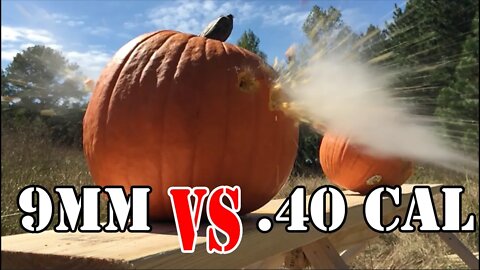 9mm vs .40 Cal... Pumpkin Carving