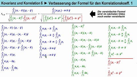 Kovarianz und Korrelation 6 ► Alternativ-Formel für Korrelationskoeffizient (Beweis)