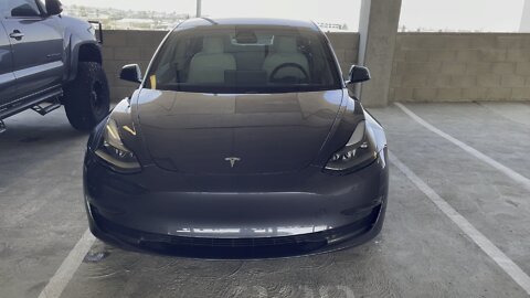 Gray Tesla ceramic coating