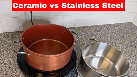 Ceramic vs Stainless Steel Cookware, Induction Heating Speed Test