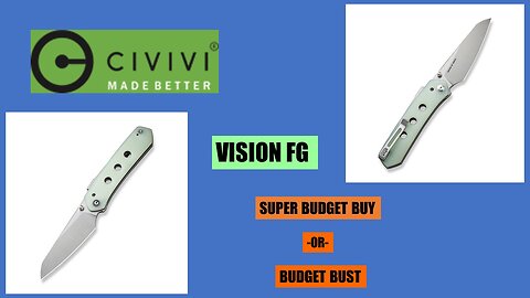 CIVIVI VISION FG FOLDING KNIFE NATURAL G10 HANDLE NITRO-V REVERSE TANTO PLAIN EDGE SATIN FINISH