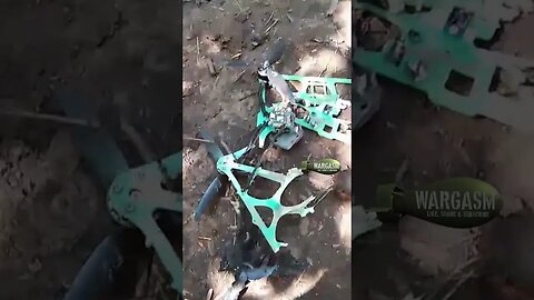Remains of a downed FPV kamikaze drone belonging to Ukraine