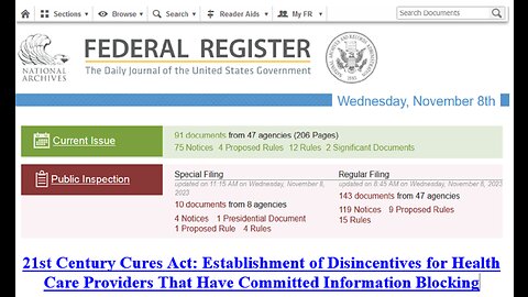 Federal Register Report: 21st Century Cures Act