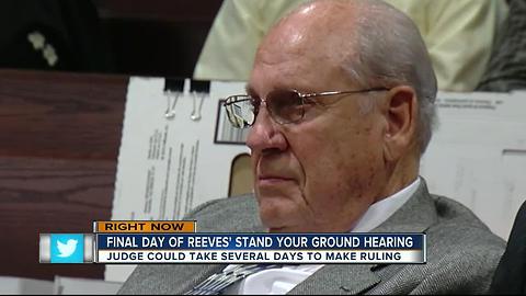 Final day of Reeves' stand your ground hearing