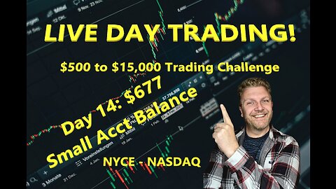 LIVE DAY TRADING | $500 Small Account Challenge Day 14 ($677) | S&P 500, NASDAQ, NYSE |