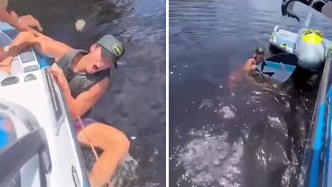 Friends pull off epic remote controlled alligator prank