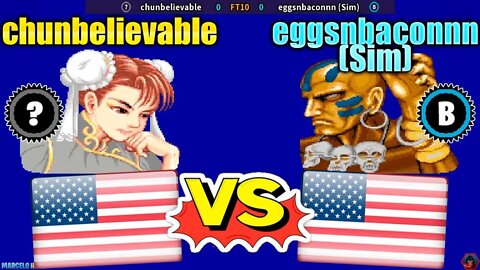 Street Fighter II': Hyper Fighting (chunbelievable Vs. eggsnbaconnn (Sim)) [U.S.A. Vs. U.S.A.]