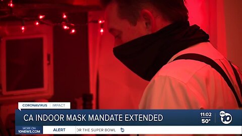 CA mask mandate extended to Feb. 15th