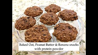 Baked Oat, Peanut Butter & Banana Snacks