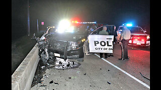 MOTORCYCLE PURSUIT ENDS IN CRASH WITH POLICE CAR, ONALASKA TEXAS, 09/30/23...