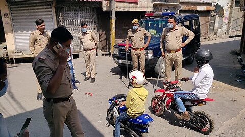 Police caught children while riding mini bike