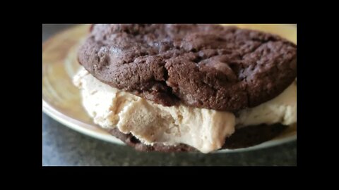 Brownie Cookie Brownie Brick Road Ice cream Sandwich!