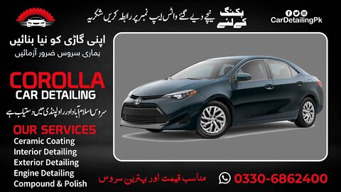 Toyota Corolla Black Car Detailing in Islamabad At Home | Car Wash At Home in Islamabad