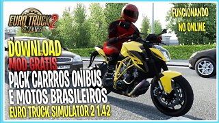 PACK DE CARROS MOTOS ONIBUS BRASILEIROS ETS2 1.42