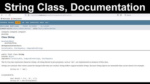 Java Documentation, String Class - AP Computer Science A