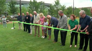 Ribbon cutting ceremony for Gene Leahy Mall